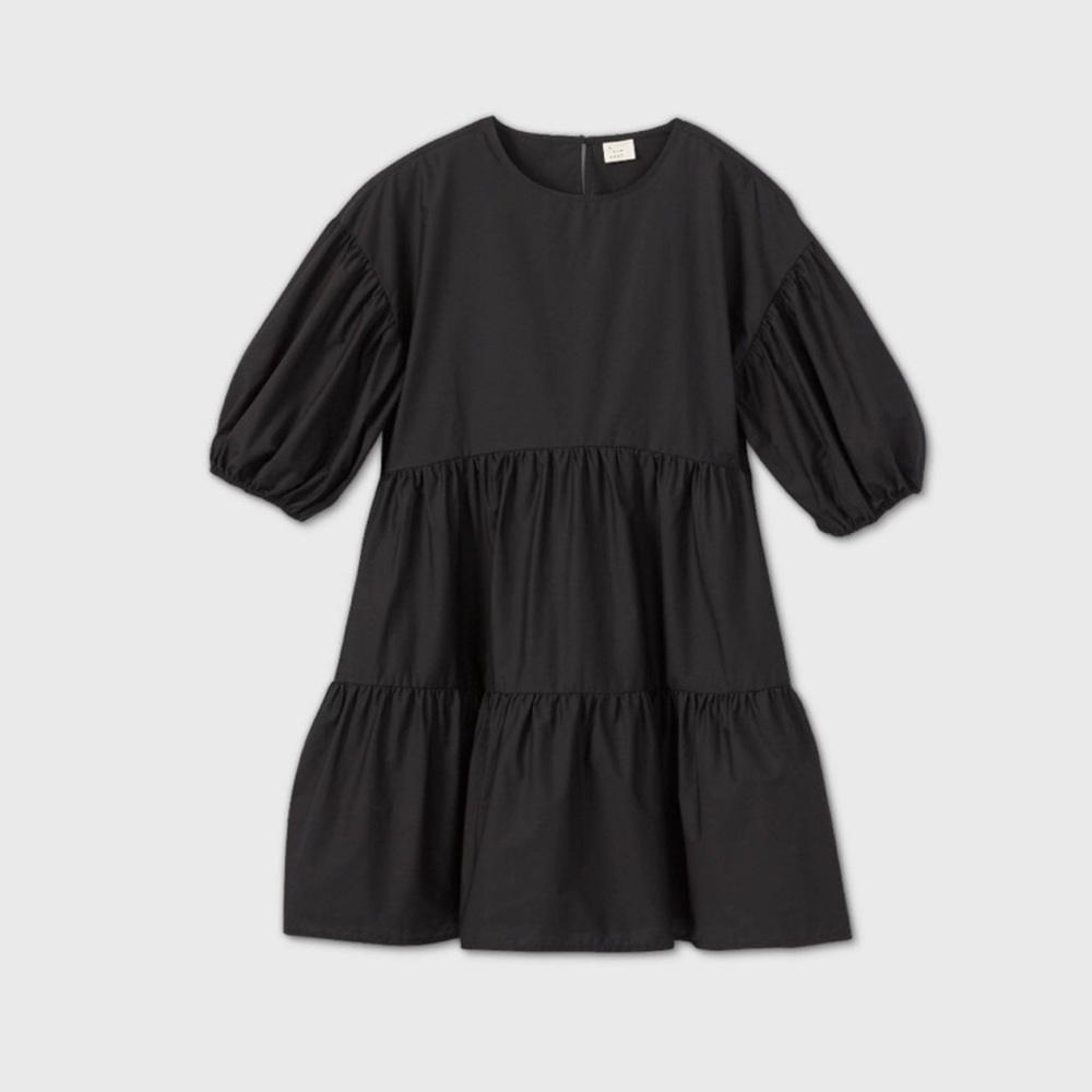 A New Day puff short sleeve tiered dress